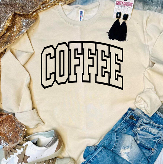 Coffee Outline Tan Sweatshirt