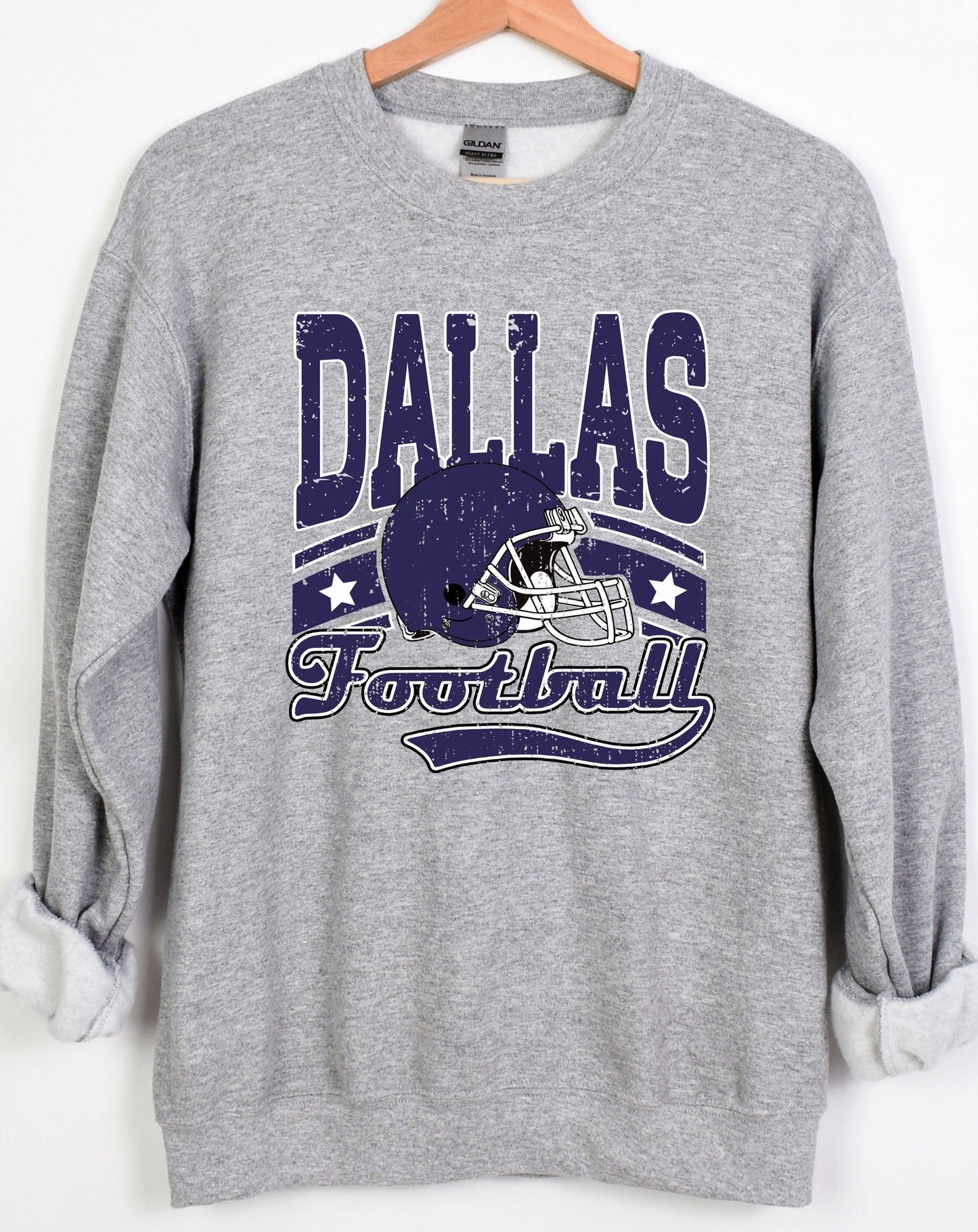 *DTF* NFL Vintage Football Sport Grey Sweatshirt