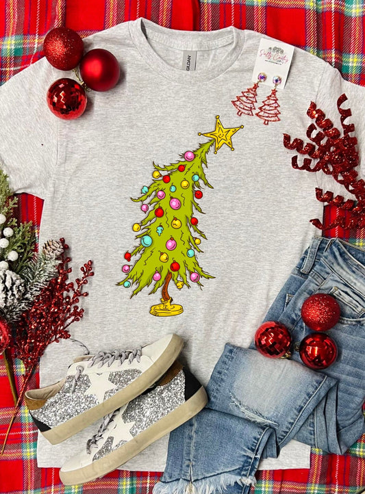 Grinch Tree Ash Grey Tee