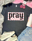 *DTF CUSTOM* White Pink Checkered Square Dark Grey Tee