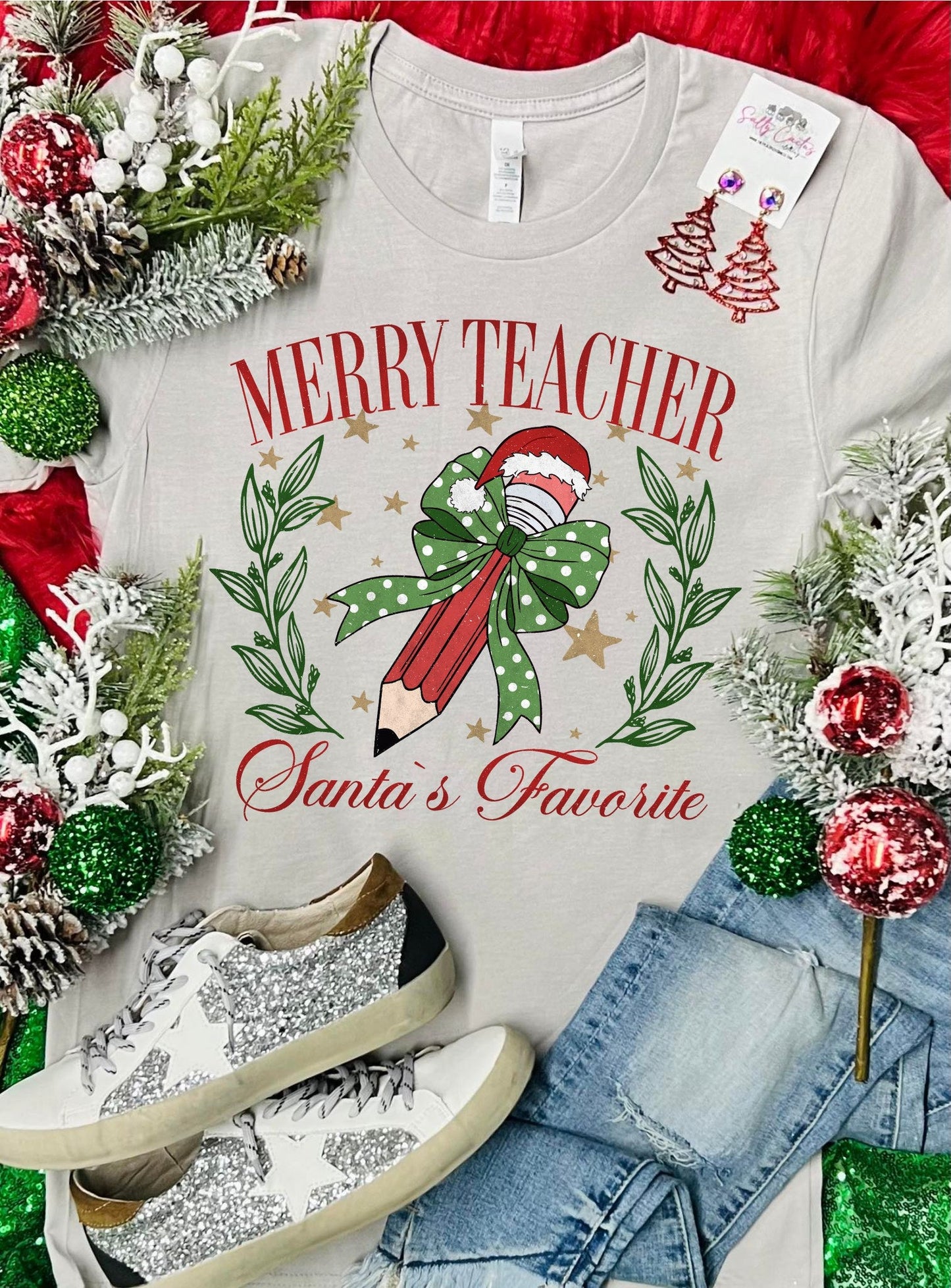 Merry Teacher Tan Tee