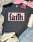 *DTF CUSTOM* White Pink Checkered Square Dark Grey Tee