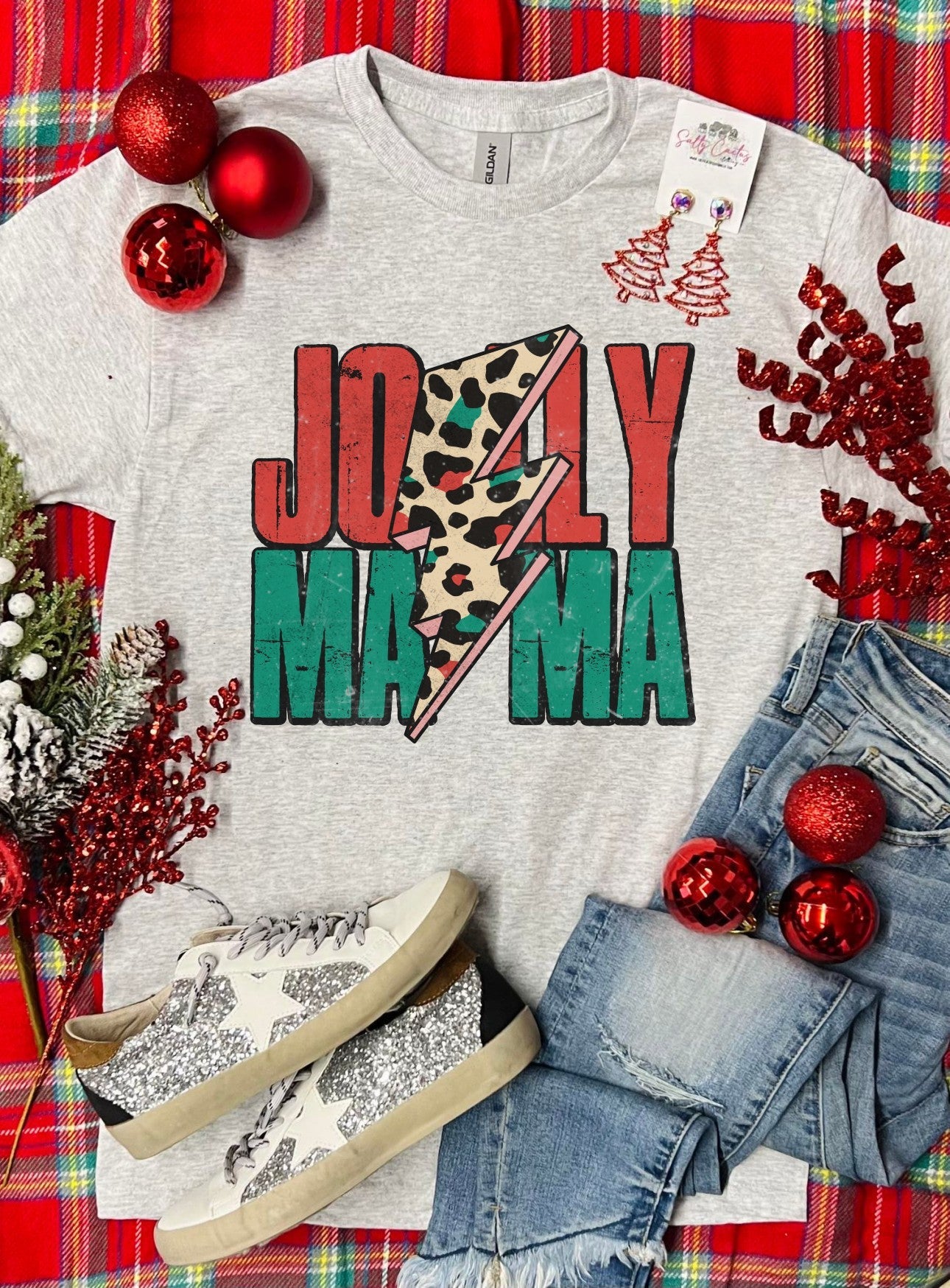 Jolly Mama Leopard Ash Grey Tee