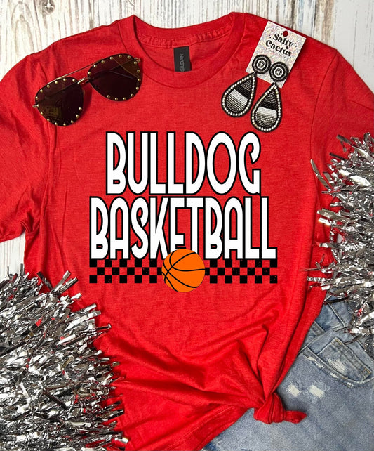 *DTF* Basketball Checkered Mascot Spirit Short Sleeve Tee