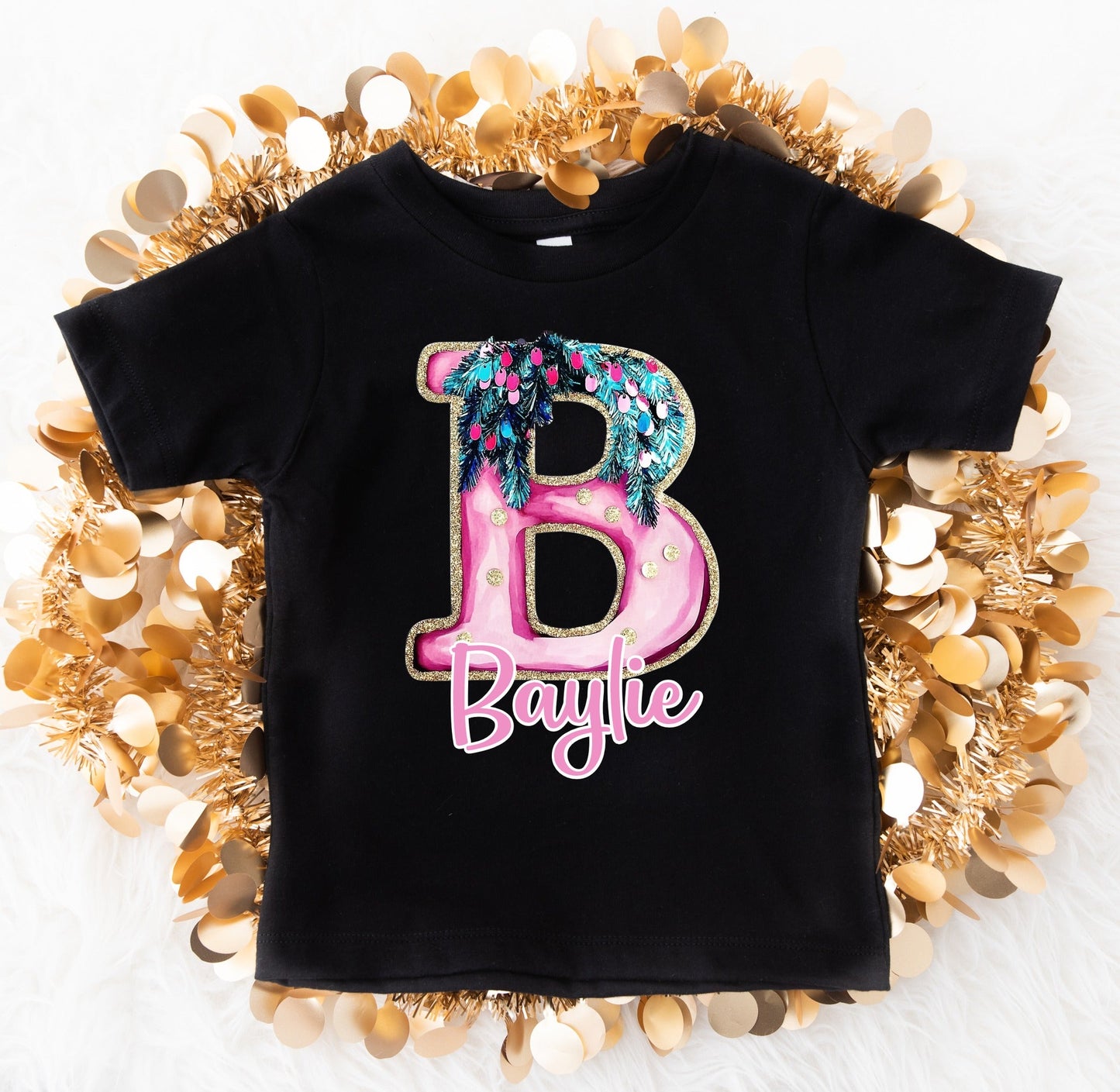 *DTF* Girly Glam Name Black Tee