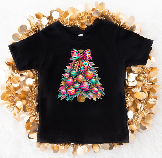 *DTF* Funky Christmas Tree Black Tee