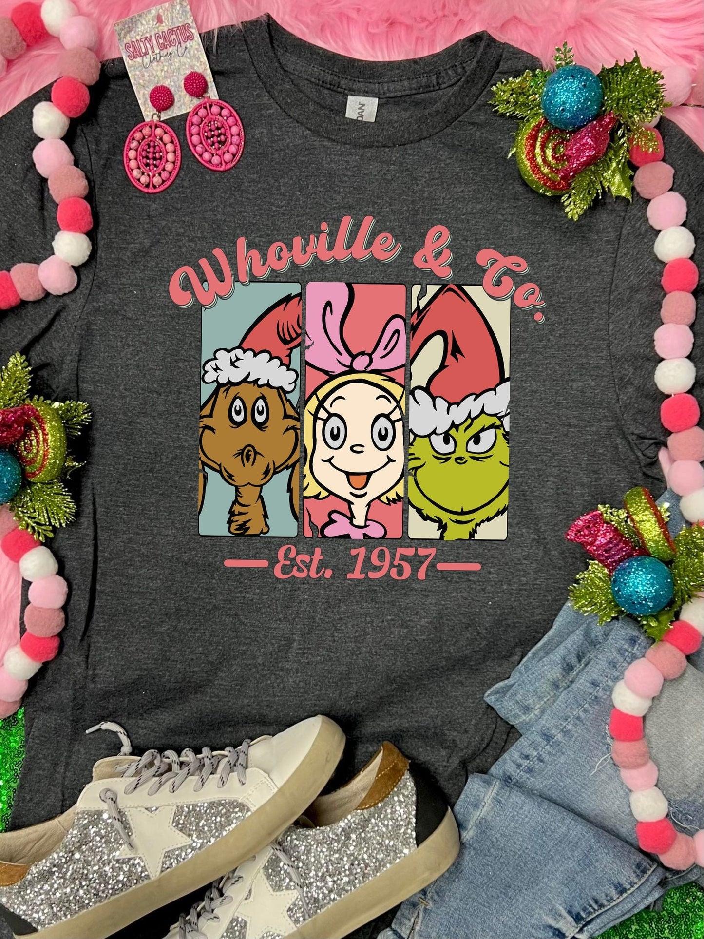 *DTF* Whoville & Co Grinch Dark Grey Tee