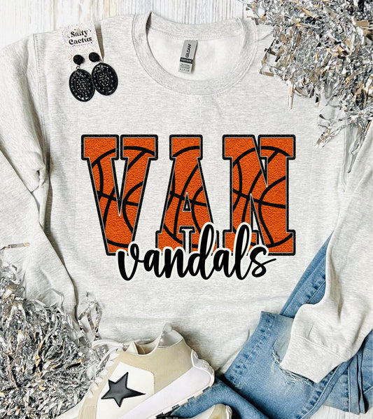 Basketball Letters Custom Ash Grey Long Sleeve