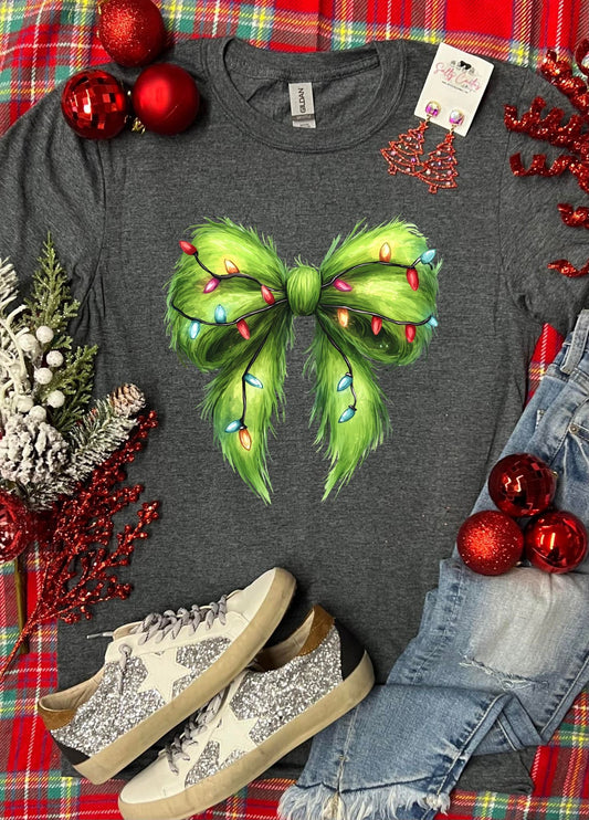 *DTF* Grinch Fury Bow Dark Grey Tee