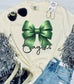 *DTF CUSTOM* Glittery Bow Spirit Ivory Comfort Color Tee