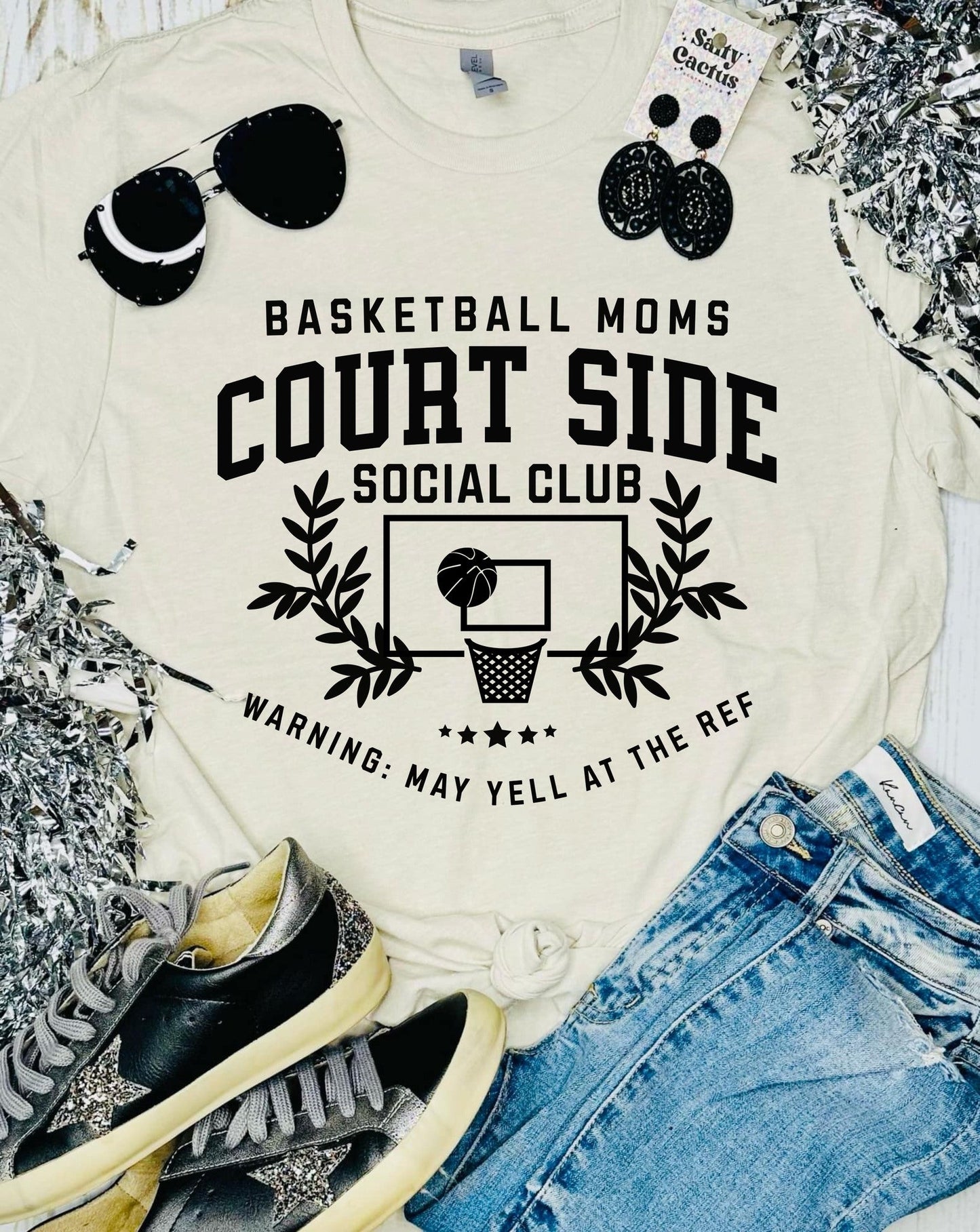 Basketball Mom Courtside Tan Tee