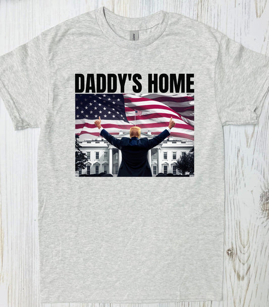 Daddys Home Flag Ash Grey Tee