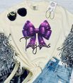 *DTF CUSTOM* Glittery Bow Spirit Ivory Comfort Color Tee