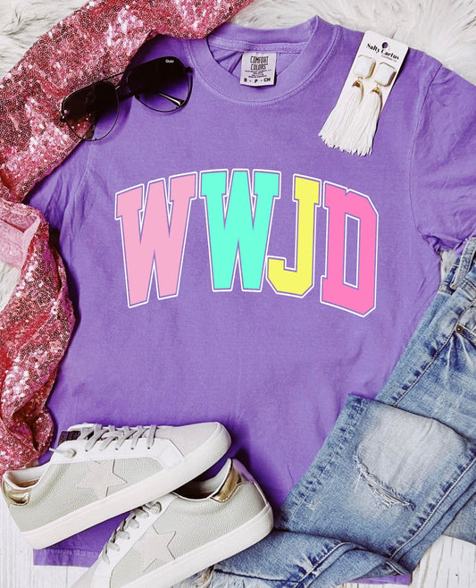 *DTF* WWJD Pastel Colors Violet Comfort Color