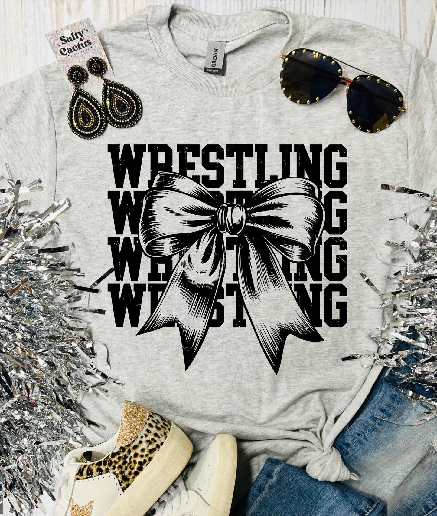 Wrestling Bow Ash Grey Tee