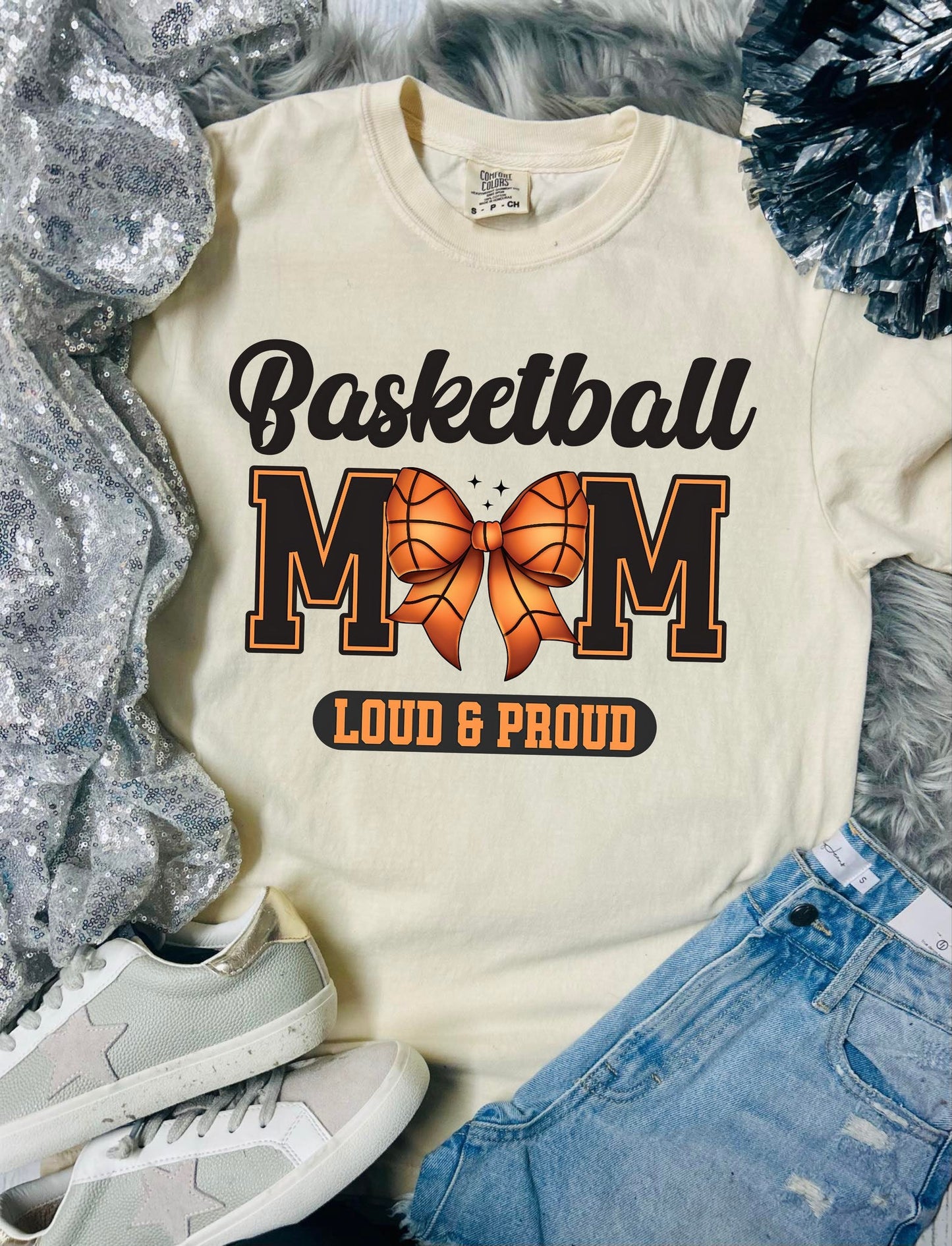 *DTF* Basketball Mom Loud And Proud Ivory Comfort Color