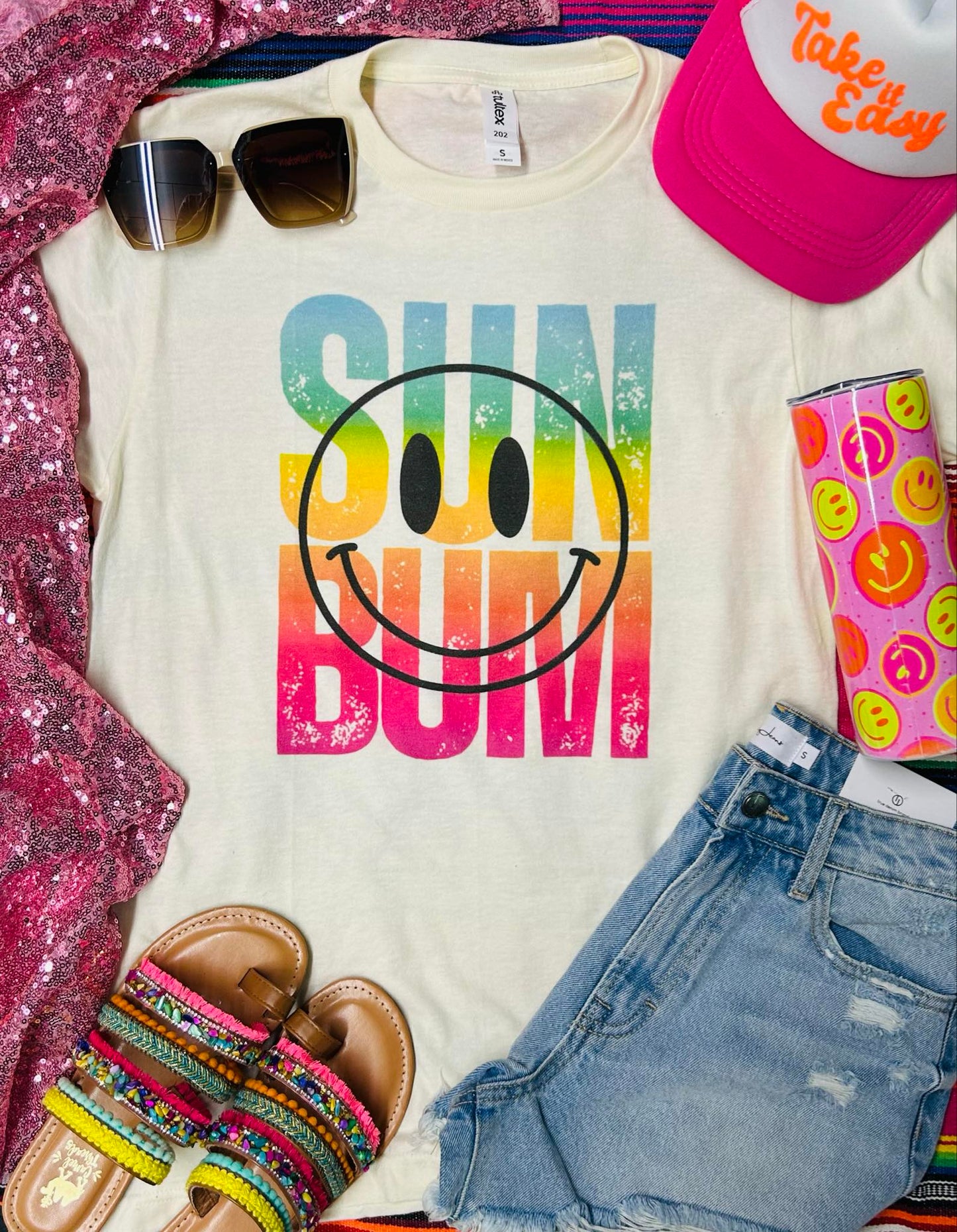 *DTG* SunBum Colorful Smiley Natural Tee