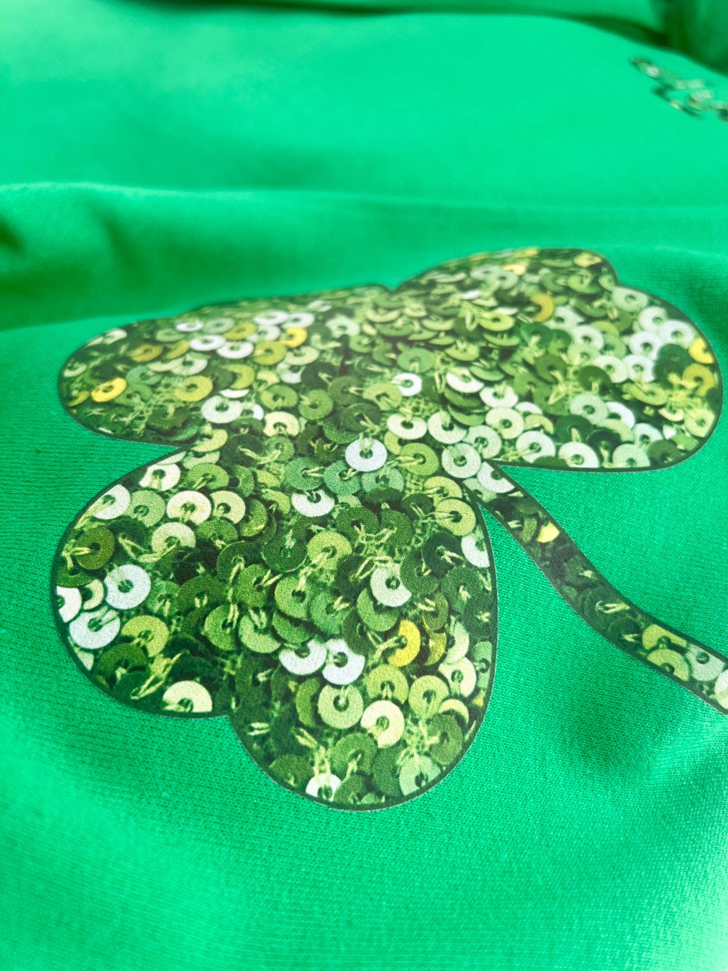 Lucky Faux (fake) Sequins - Irish Green Sweatshirt