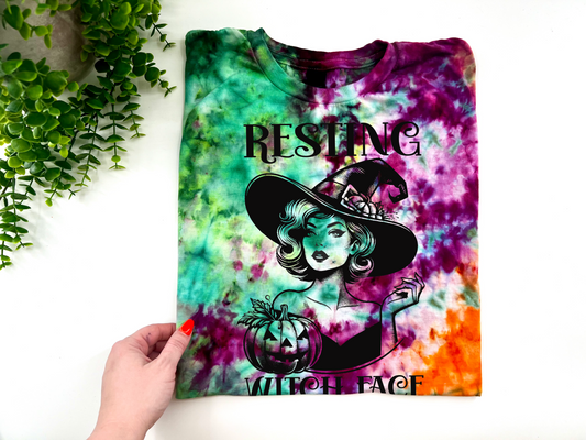 Resting Witch Face - Wicked Witch Ice Dyed Tshirt - YOUTH & ADULT