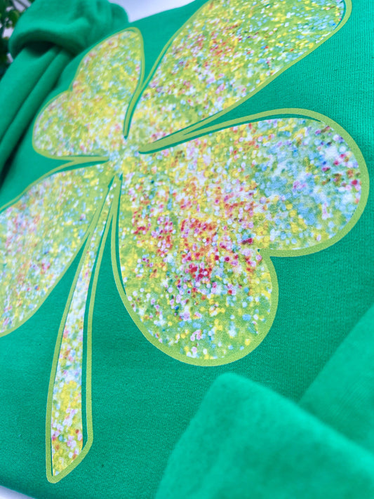 Sparkle Clover - Irish Green Sweatshirt