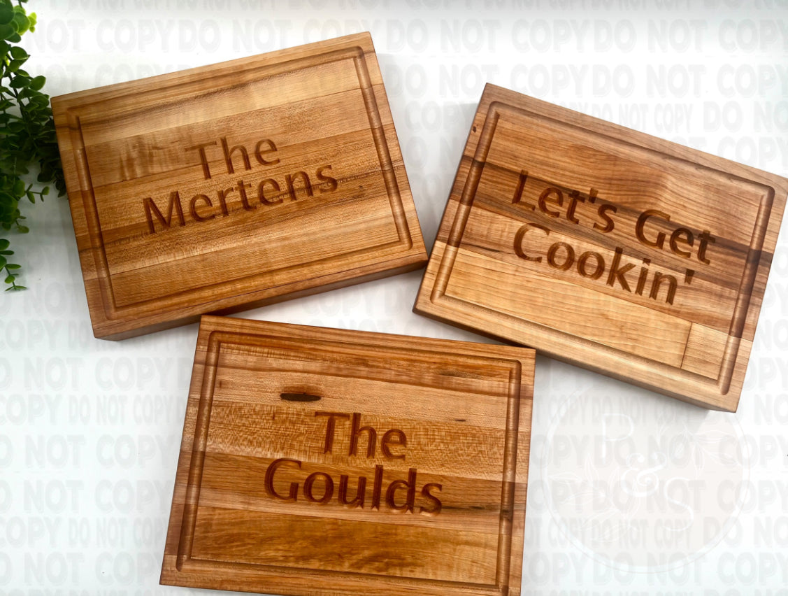 12x9x1.75” Engraved Cutting Board