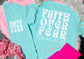 *DTF* Faith Over Fear Front Pocket and Big on Back Design on Chalky Mint Comfort Color