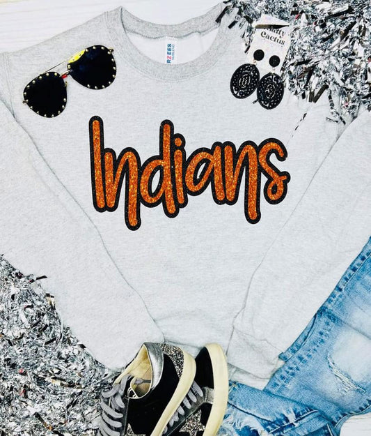 New Cursive Mascot Glitter Sweatshirt