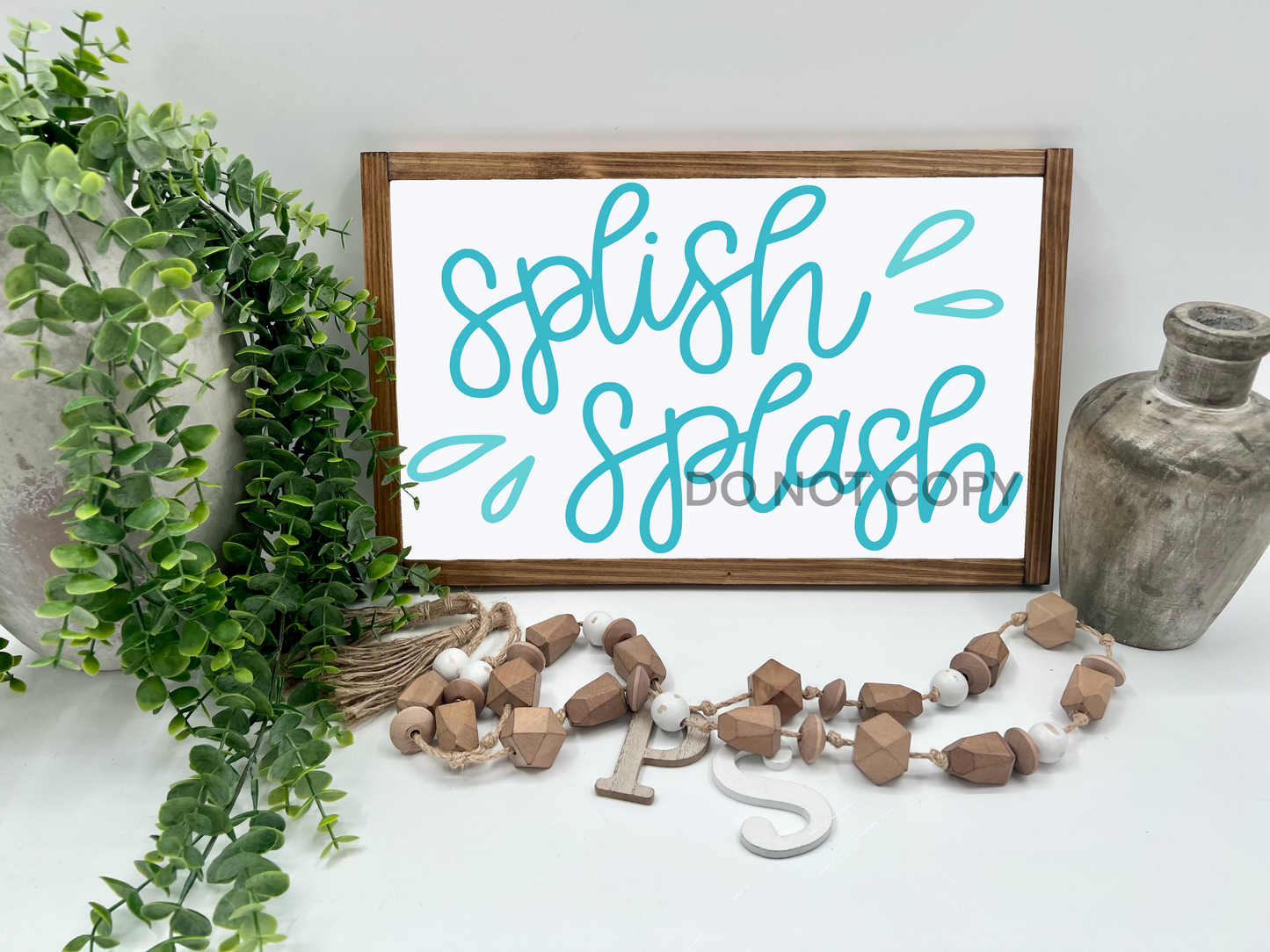 Splish Splash  - White/Thick/E. Amer. - Wood Sign