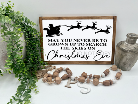 Christmas Eve  - White/Thick/E. Amer. - Wood Sign