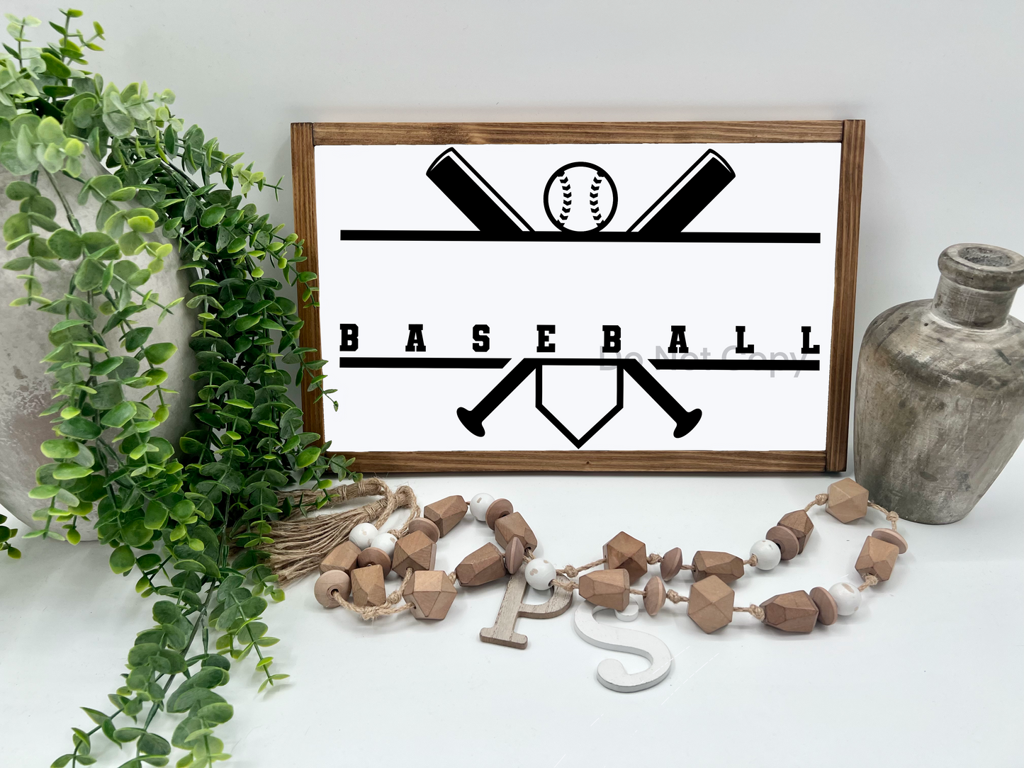 BASEBALL   - White/Thick/E. Amer. - Wood Sign