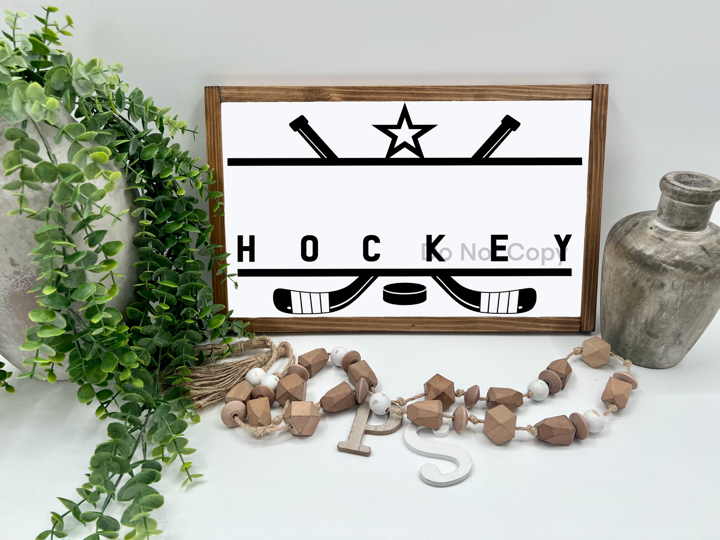 HOCKEY    - White/Thick/E. Amer. - Wood Sign