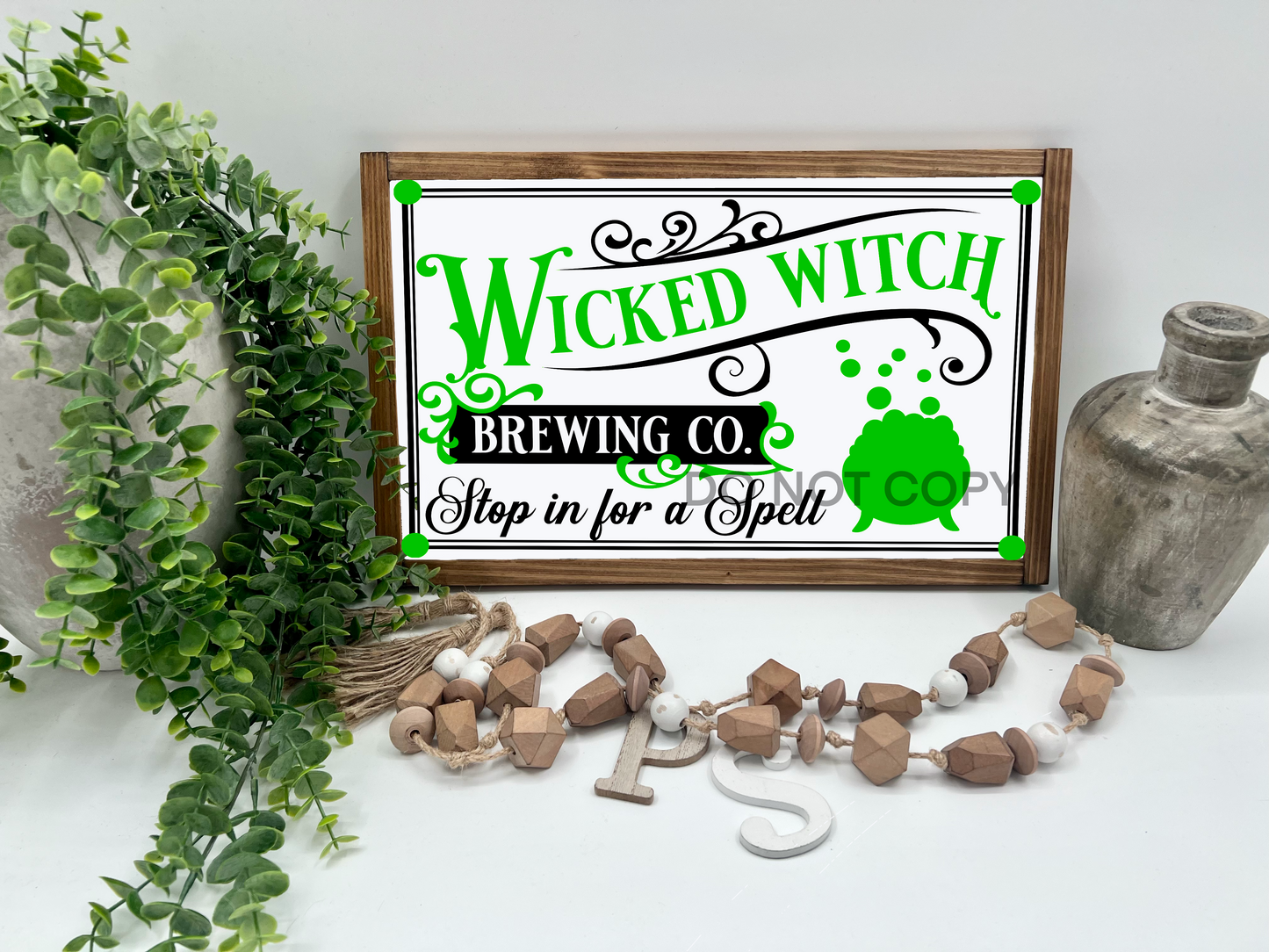 Wicked Witch  - White/Thick/E. Amer. - Wood Sign