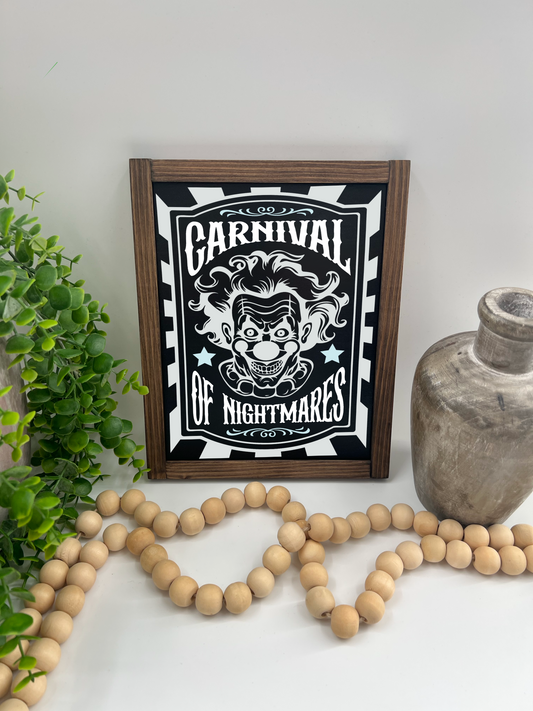 Carnival - Black/Thick/Kona - Wood Sign