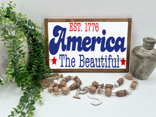 EST 1776   - White/Thick/E. Amer. - Wood Sign