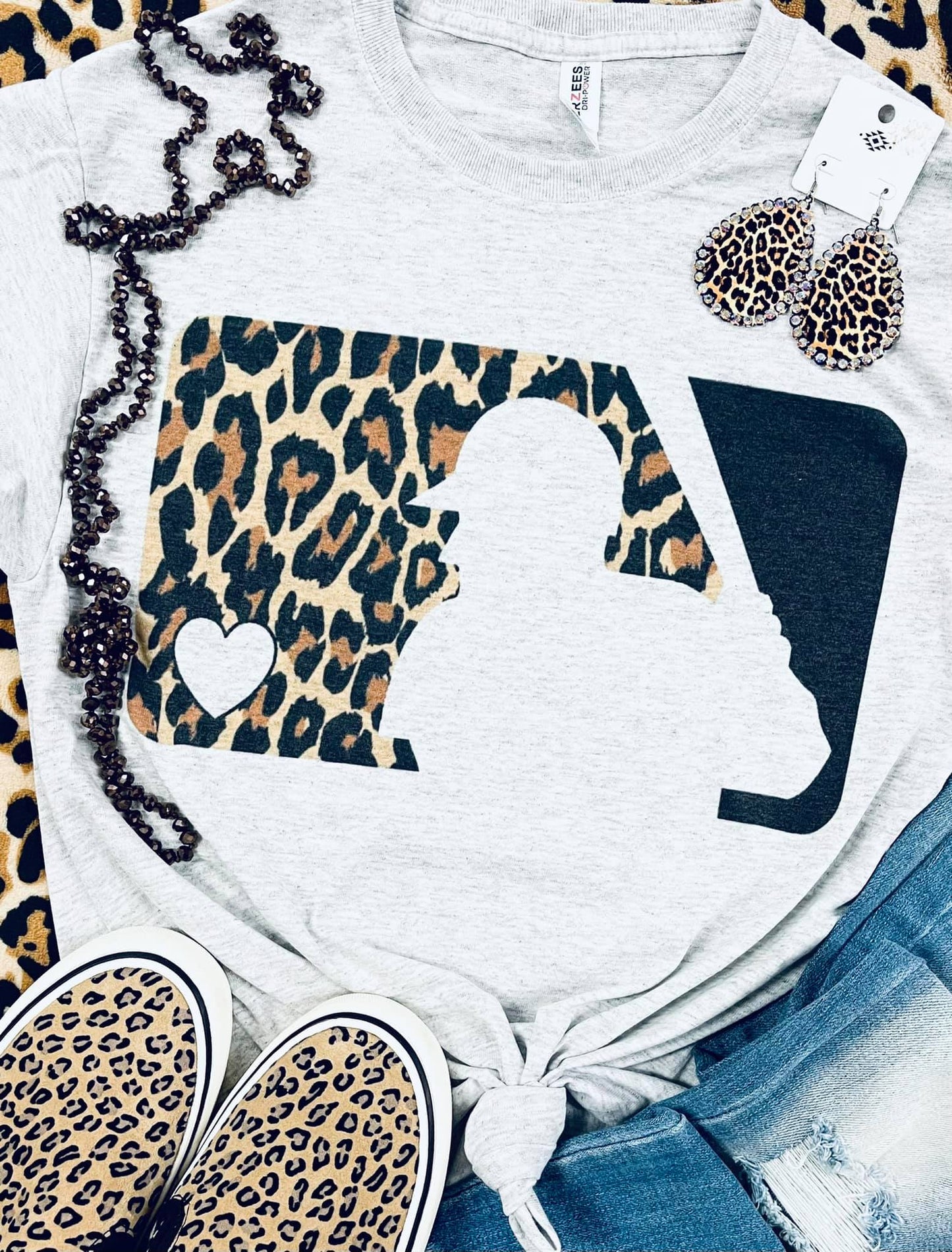 Leopard MLB Ash Grey Tee