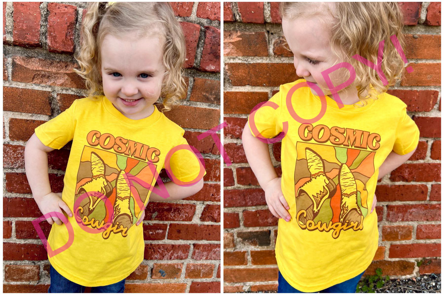 Kids Cosmic Cowgirl Yellow Tee