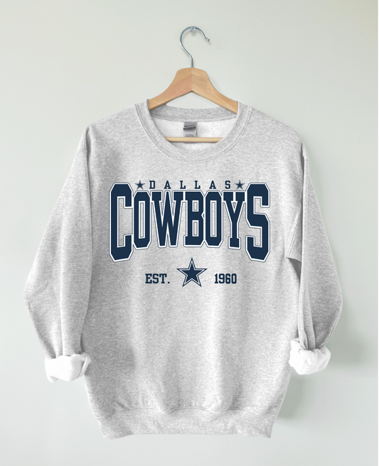 Dallas Cowboys Est 1960 Ash Grey Sweatshirt