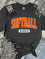 *DTF* Vintage Softball Vibes Dark Grey Tee