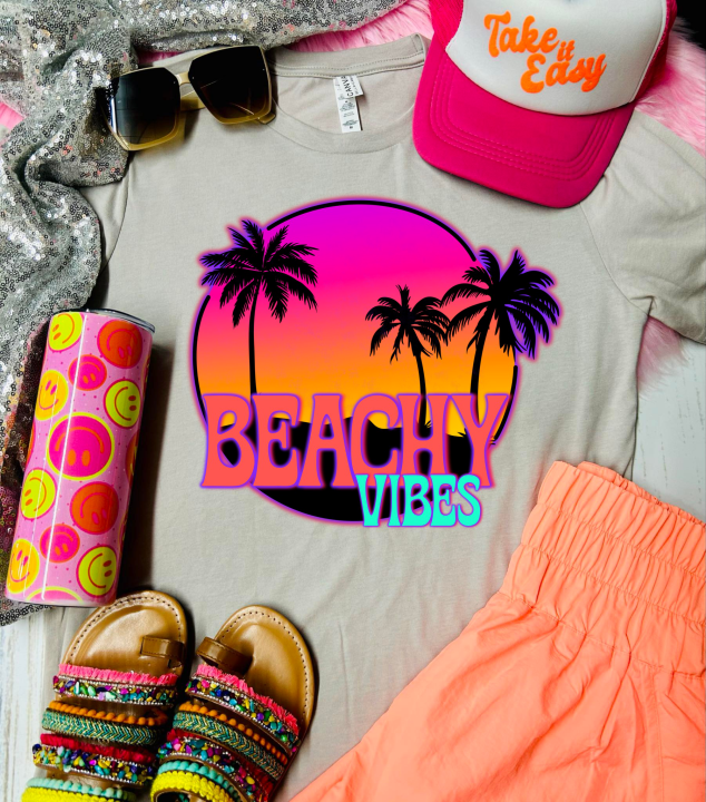 Beachy Vibes Tan Tee