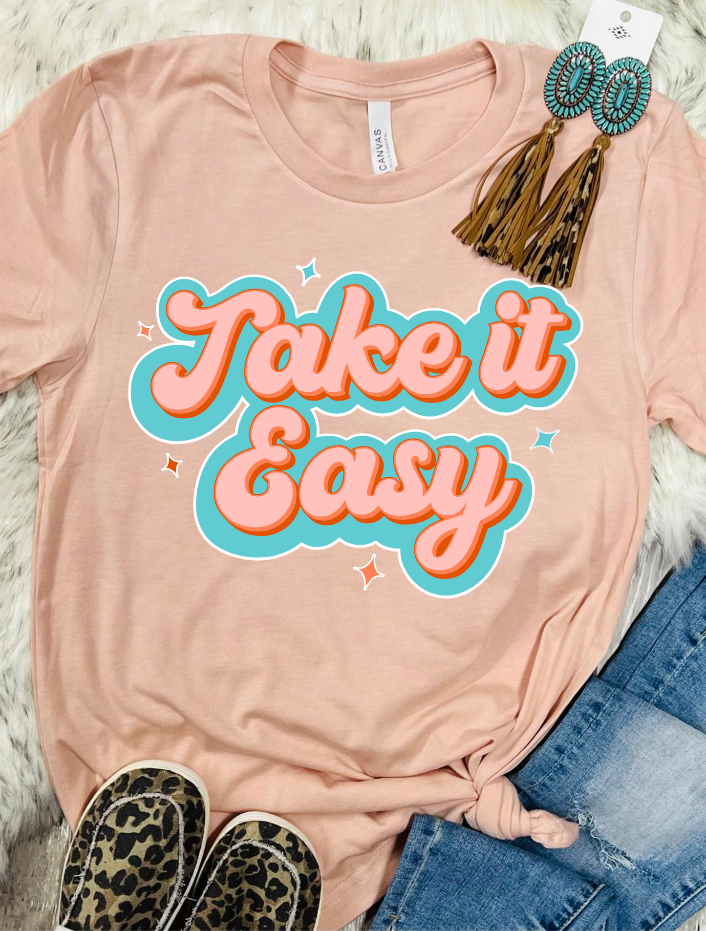 *DTG* Take IT Easy Peach Tee