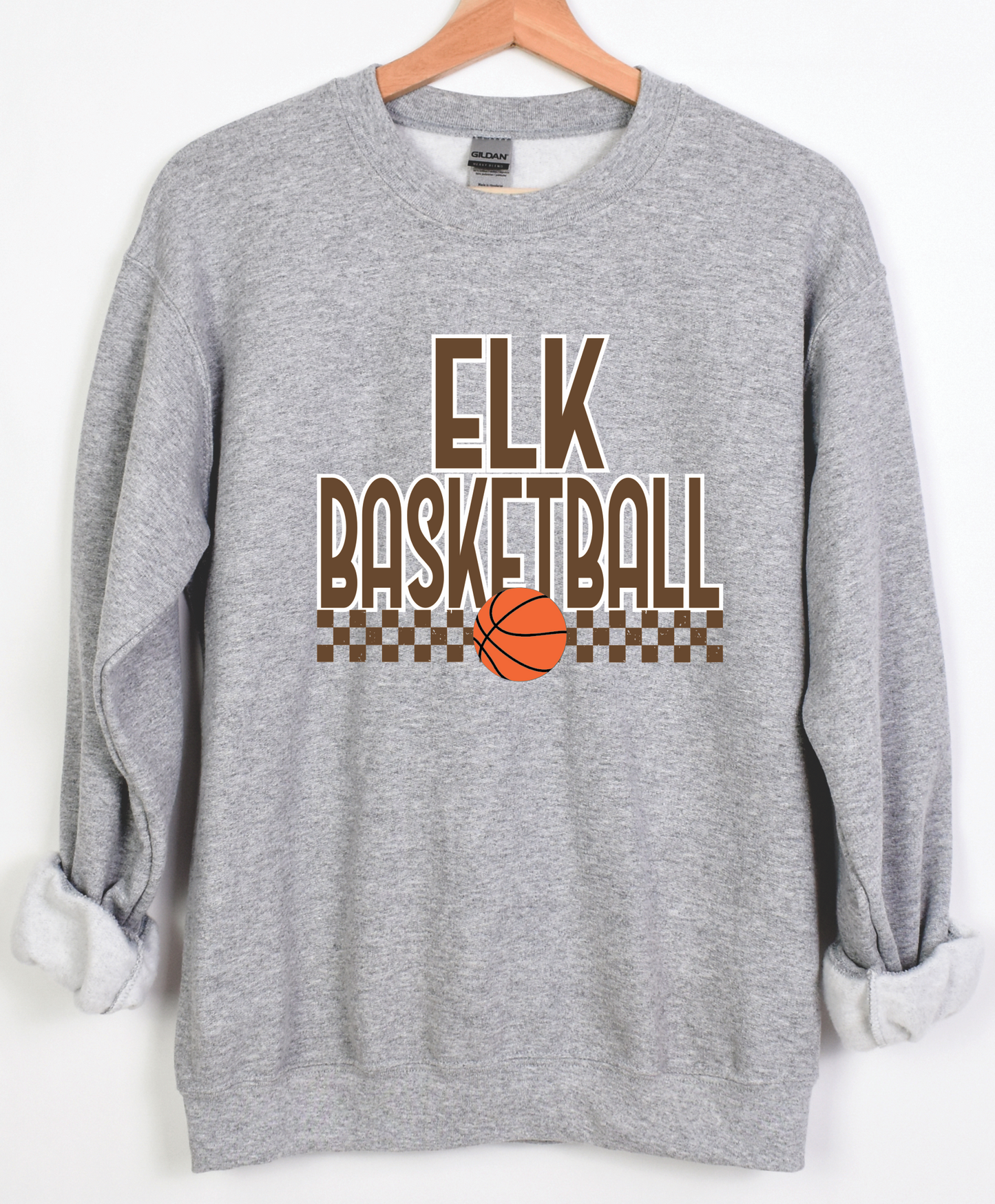 *DTF* Basketball Checkered Mascot Spirit Sweatshirt