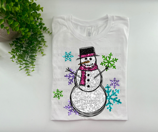 Snowman - Bella Canvas - White