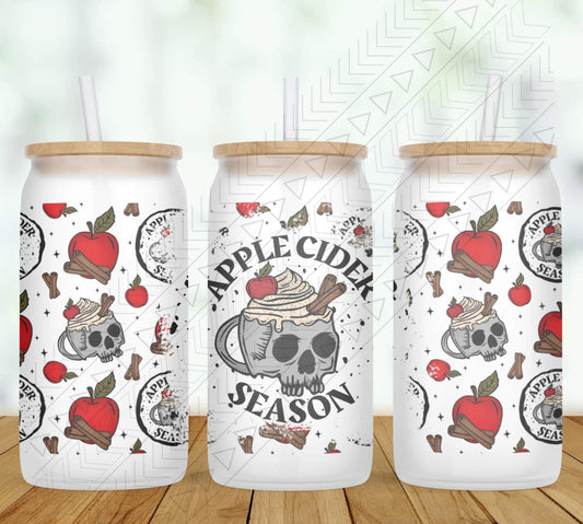 Apple Cider Season Glass Can