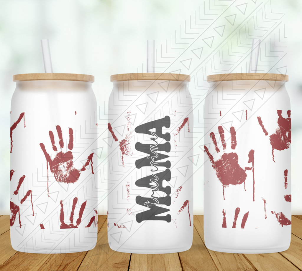 Bloody Prints Personalized Glass Can