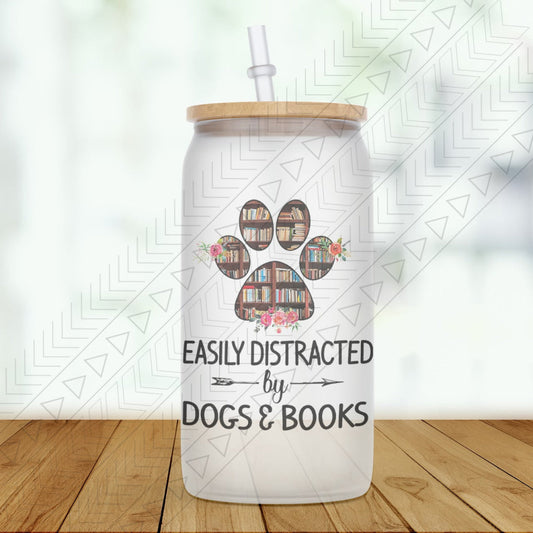 Dogs & Books Glass Can