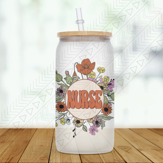 Floral Nurse Glass Can