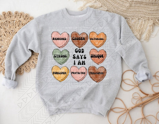 God Says I Am Hearts (Boho) Shirts & Tops