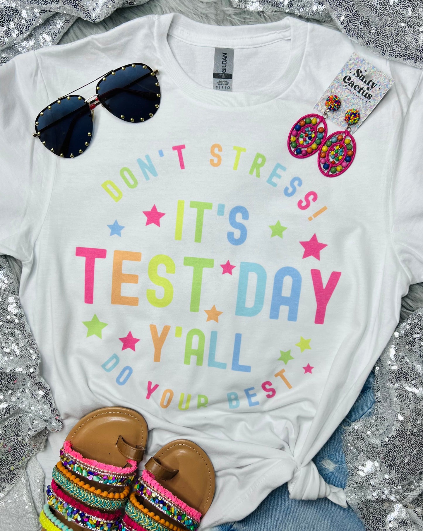 Don’t Stress! It’s Test Day Y’all White Tee