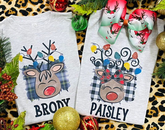 Kids Reindeer Name Tees