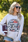 Game Day Football leopard Circle Jerzee Sandstone Sweatshirt